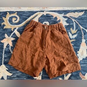 notPERFECTLINEN MORCOTE high waisted shorts in Toast, size s/m
